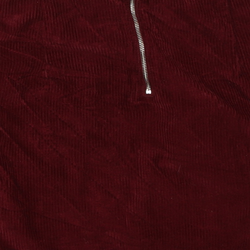 Topshop Womens Red  Corduroy Mini Skirt Size 10