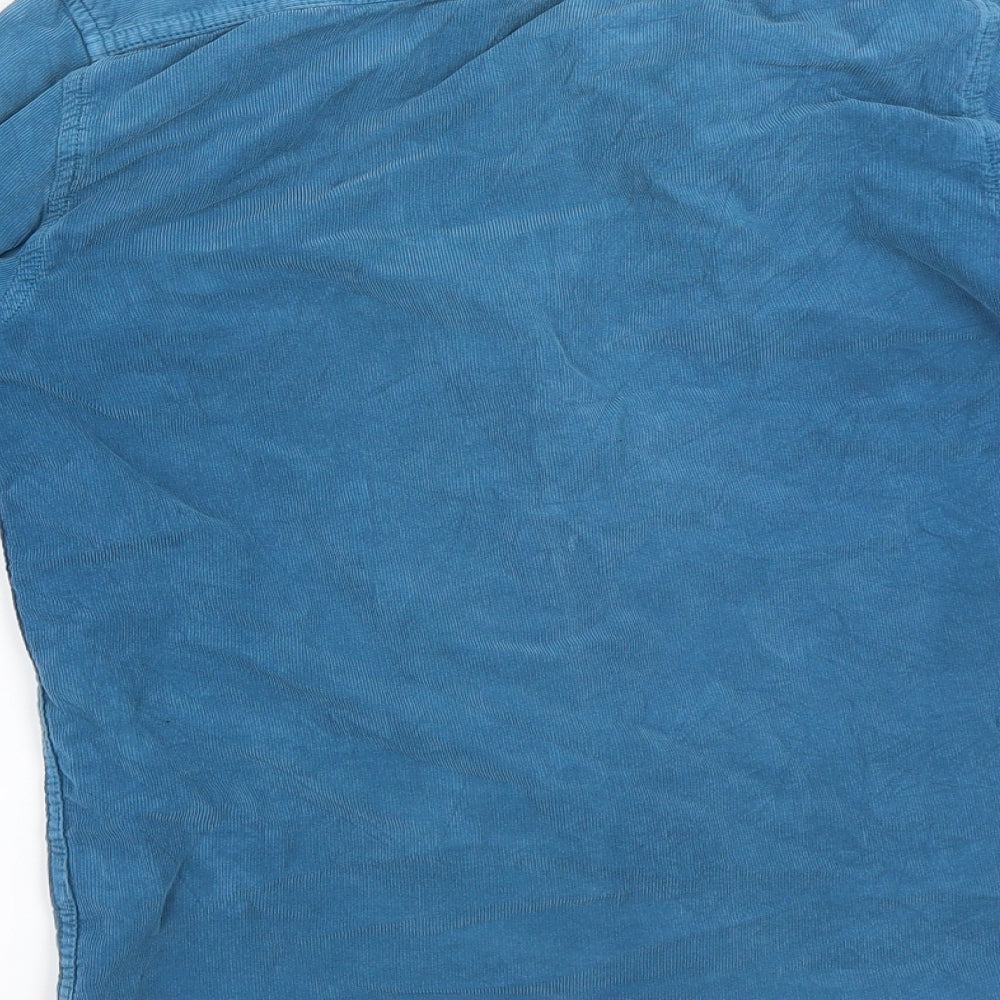 Topman Mens Blue  Corduroy  Button-Up Size XS