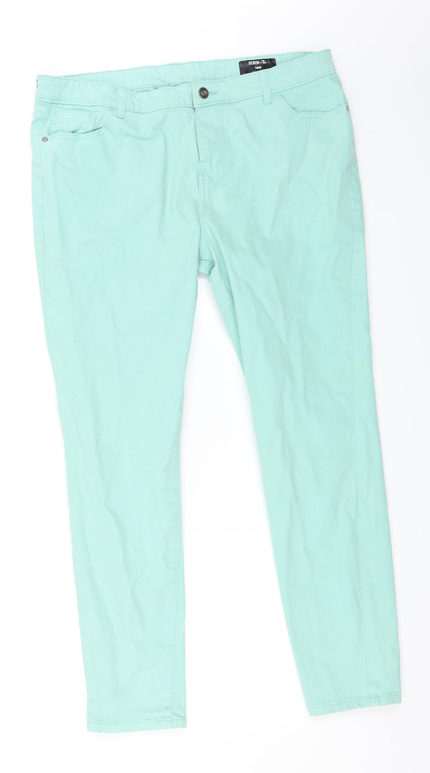 TU Womens Green   Skinny Jeans Size 16 L27 in