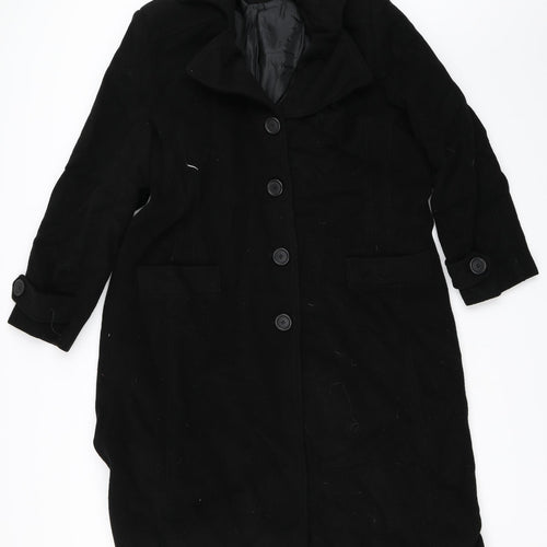Classics Womens Black   Overcoat Coat Size 18