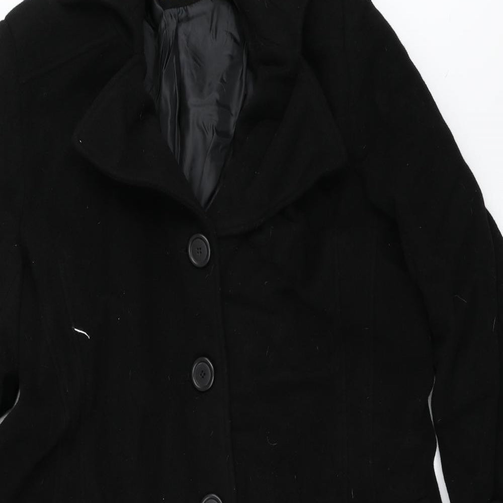 Classics Womens Black   Overcoat Coat Size 18