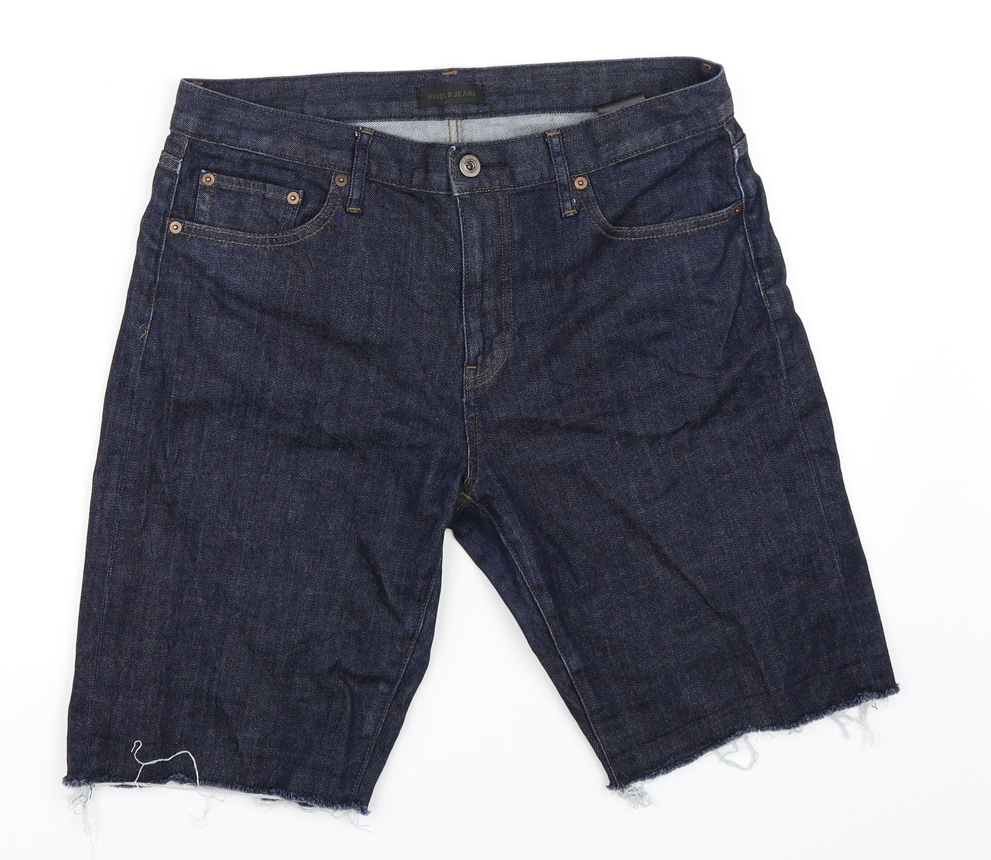 Uniqlo Womens Blue  Denim Cut-Off Shorts Size 28 in