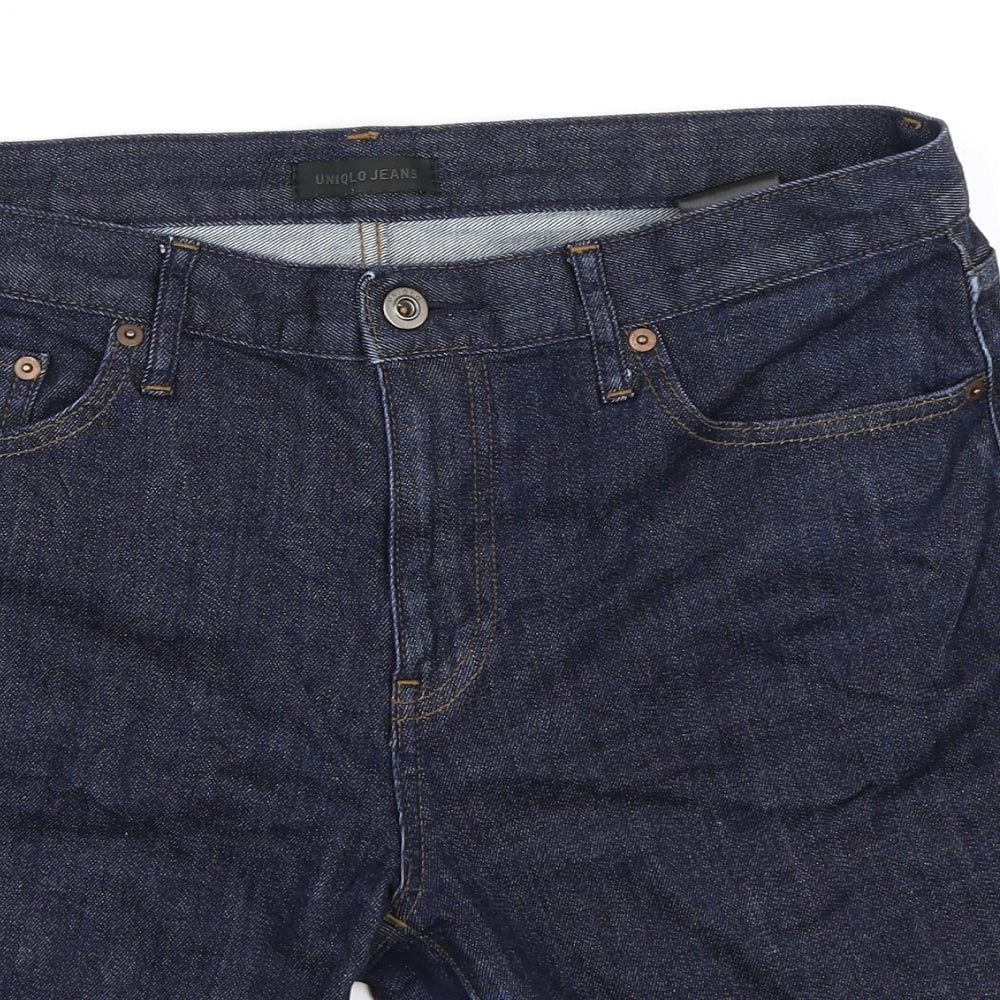 Uniqlo Womens Blue  Denim Cut-Off Shorts Size 28 in