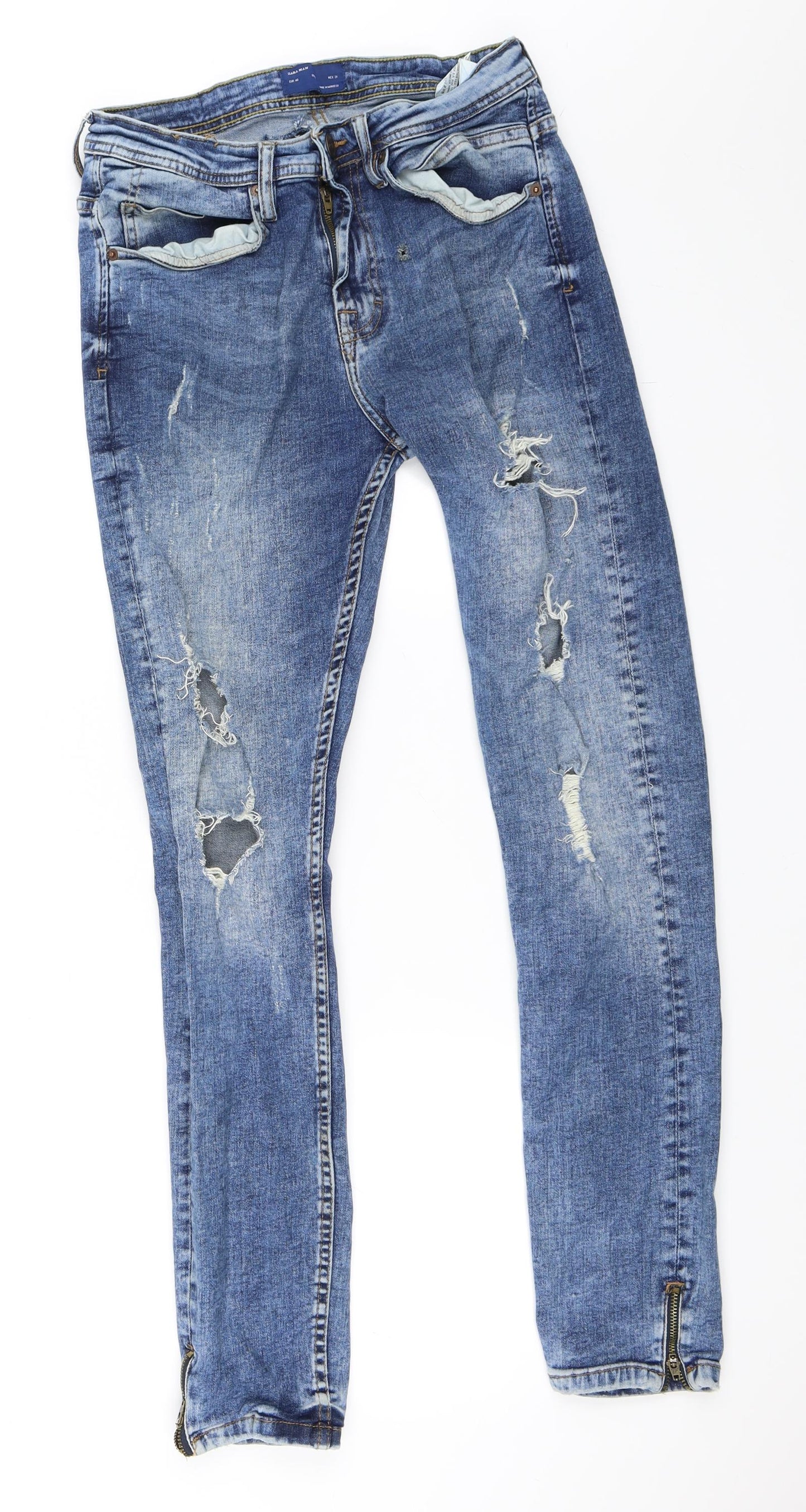 Zara Mens Blue  Denim Skinny Jeans Size 40 L29 in