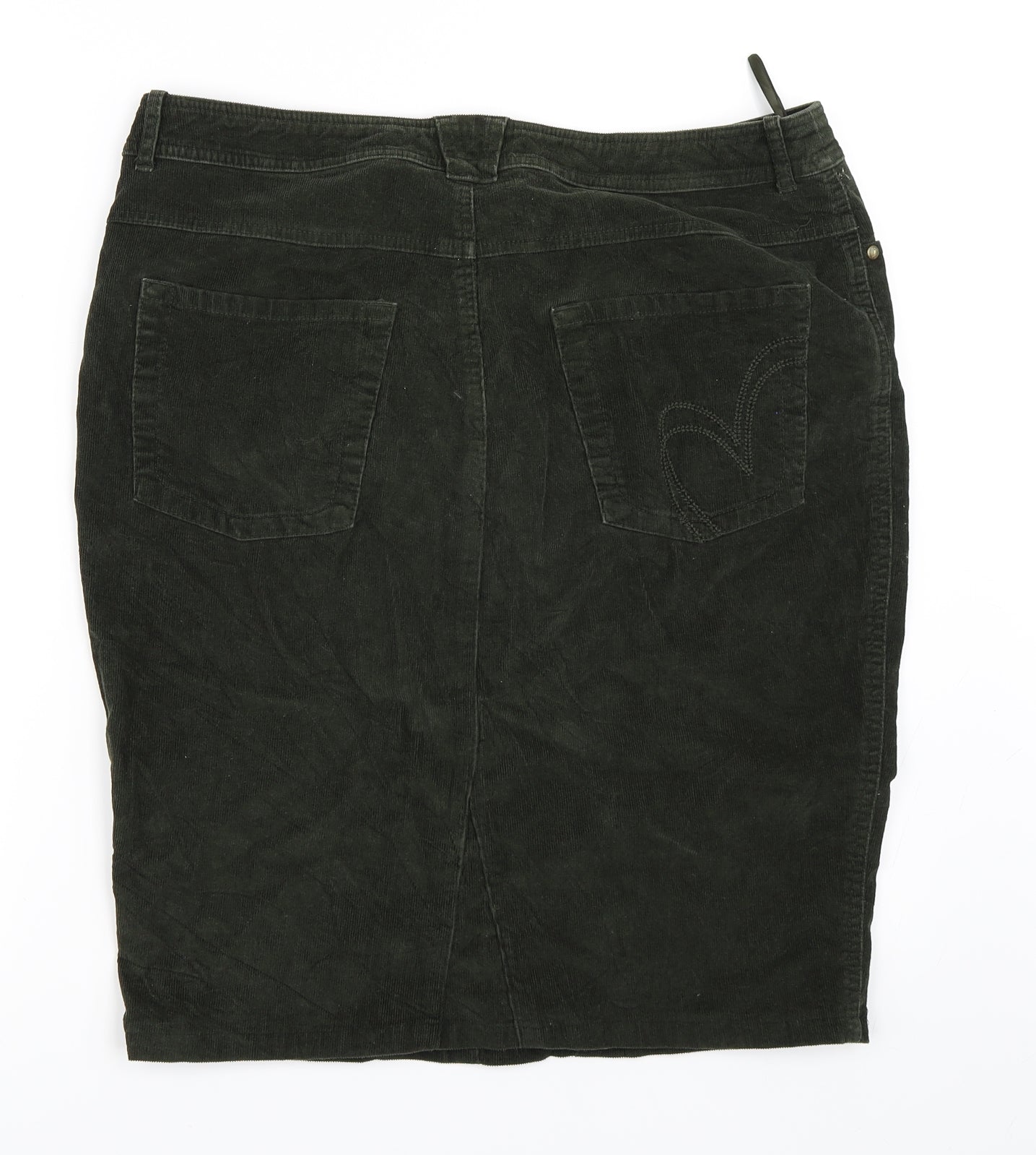 Per Una Womens Green  Corduroy Straight & Pencil Skirt Size 16
