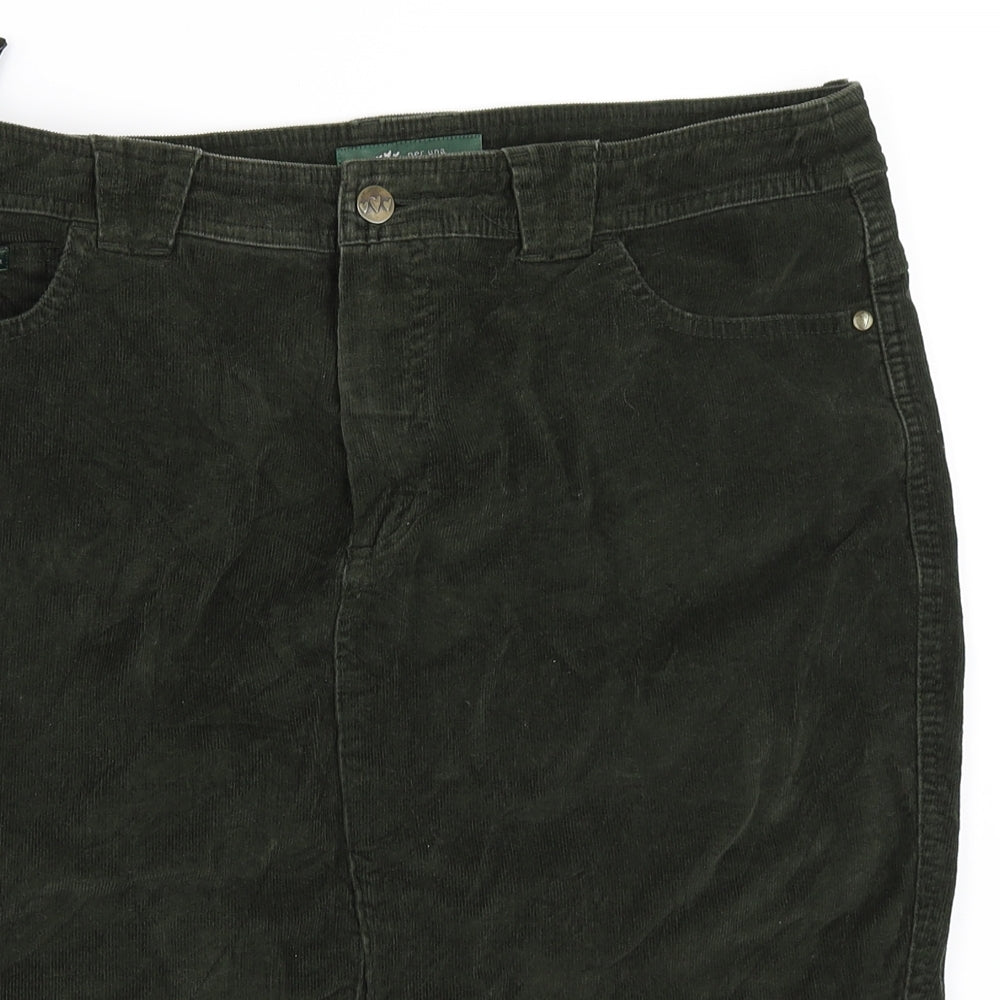 Per Una Womens Green  Corduroy Straight & Pencil Skirt Size 16