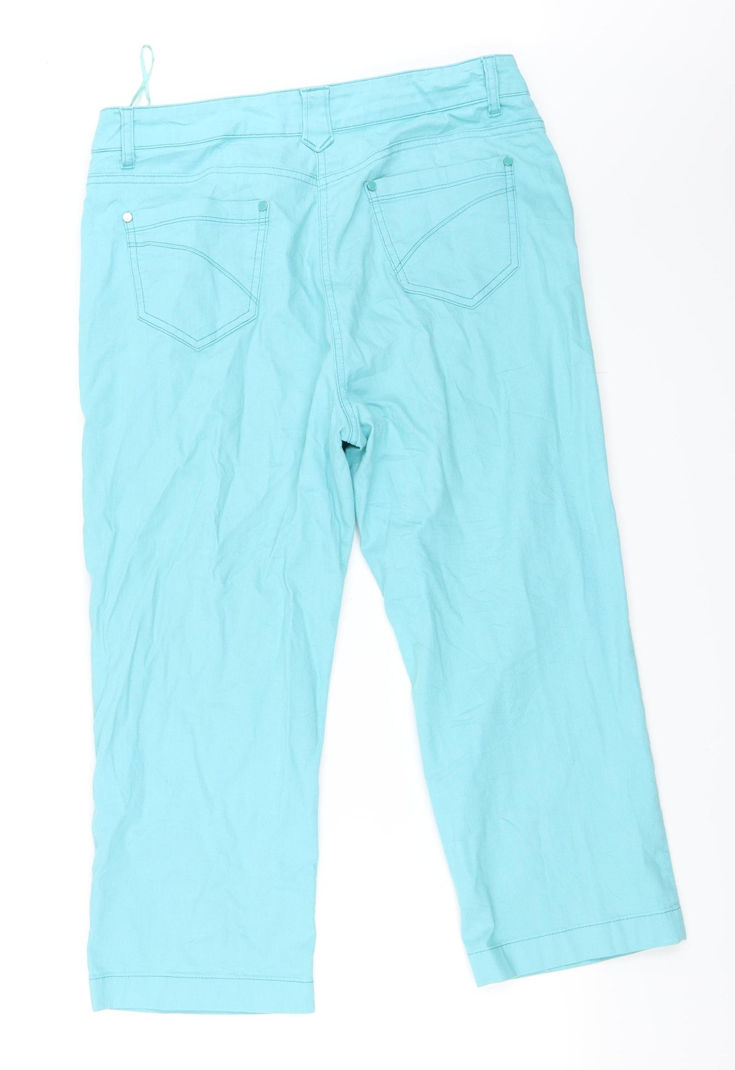 Per Una Womens Blue  Denim Cropped Jeans Size 16 L22 in