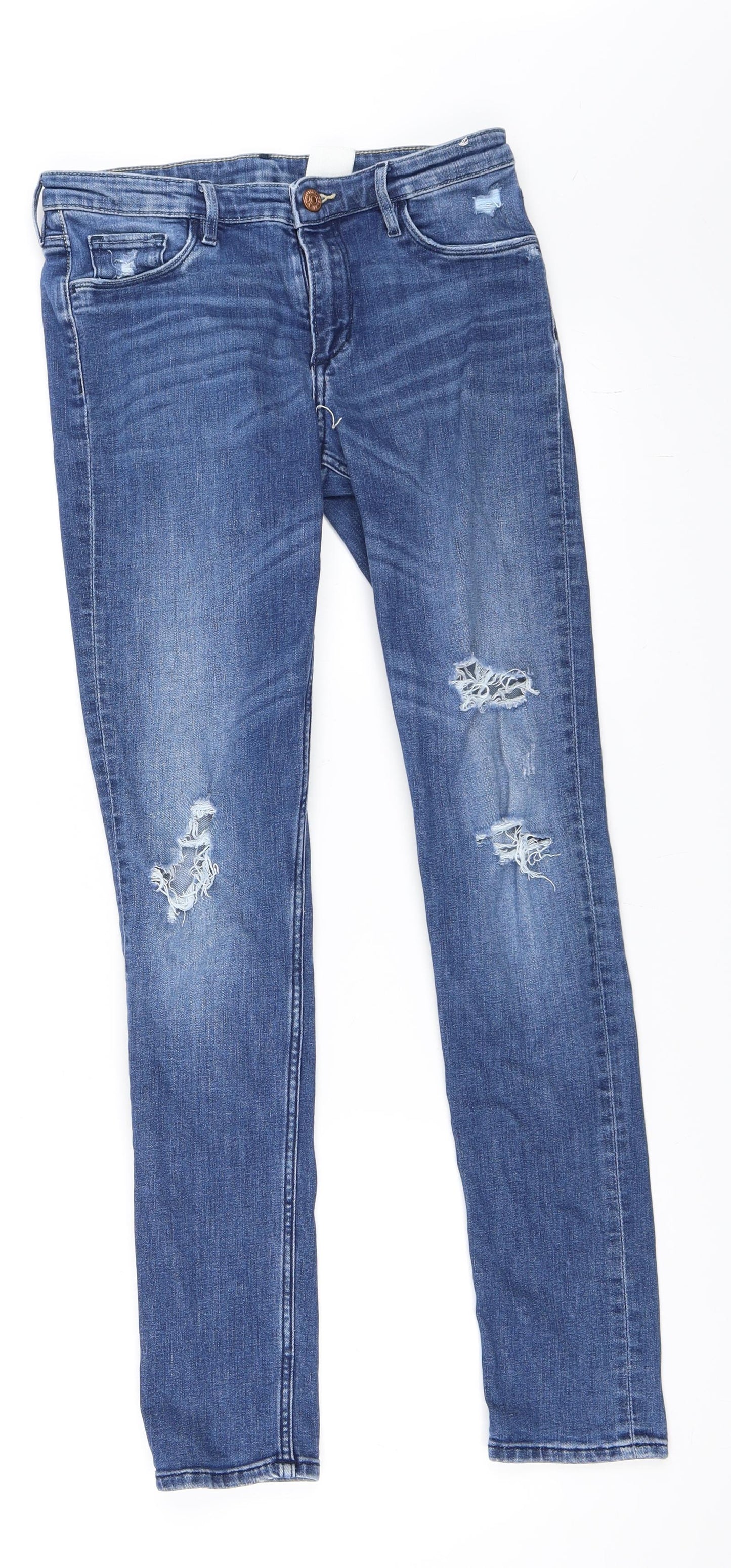 Preworn Girls Blue  Denim Skinny Jeans Size 12-13 Years