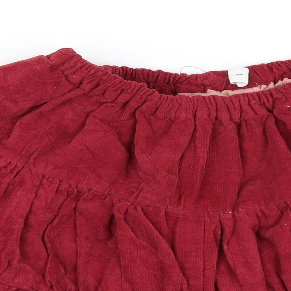 Senang Kids Girls Red  Corduroy Skater Skirt Size L