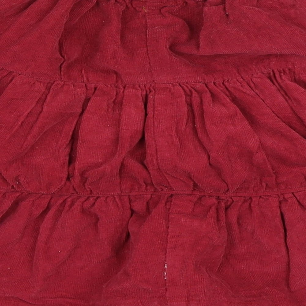 Senang Kids Girls Red  Corduroy Skater Skirt Size L