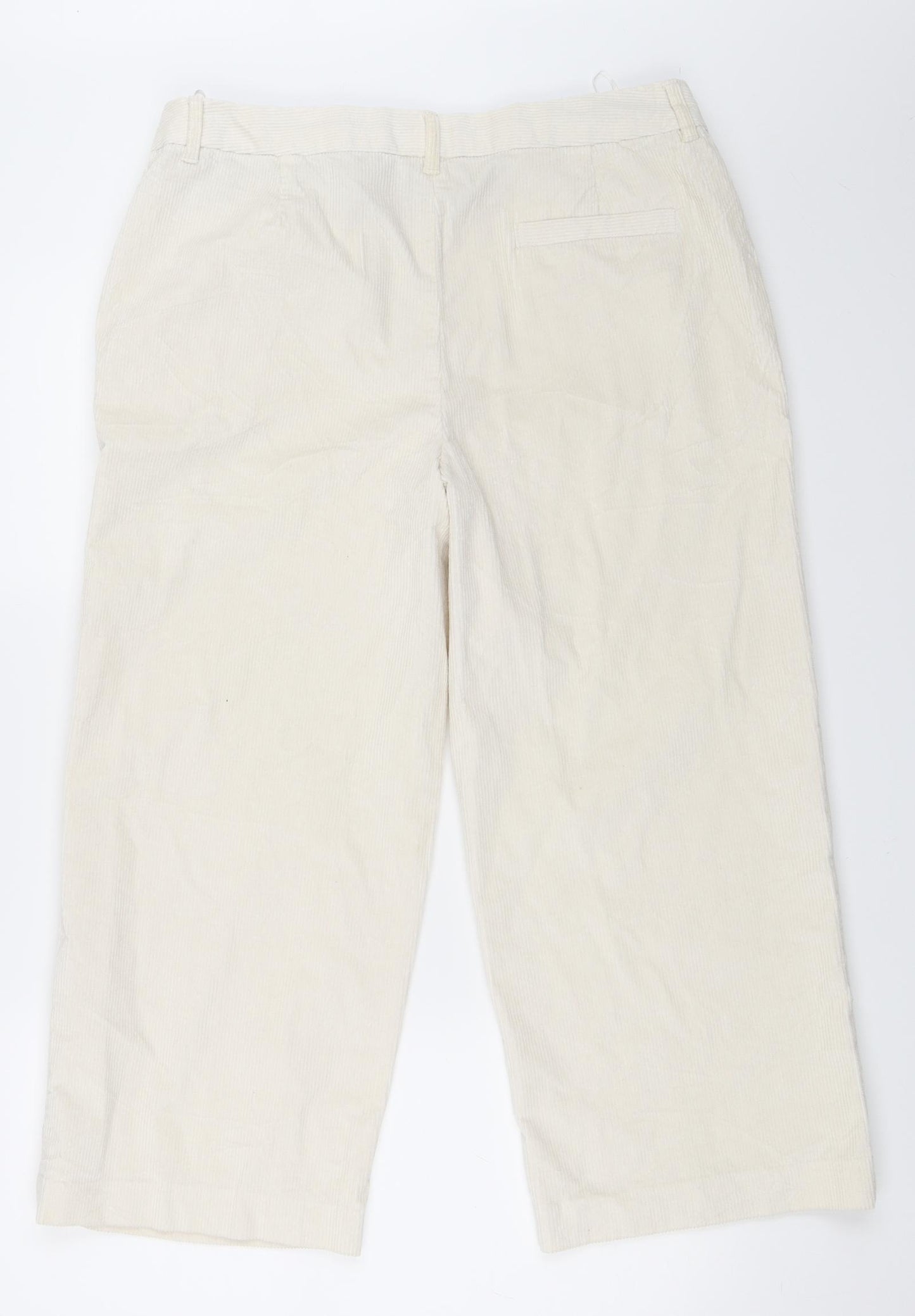 NEXT Womens Ivory  Corduroy Trousers  Size 14 L24 in