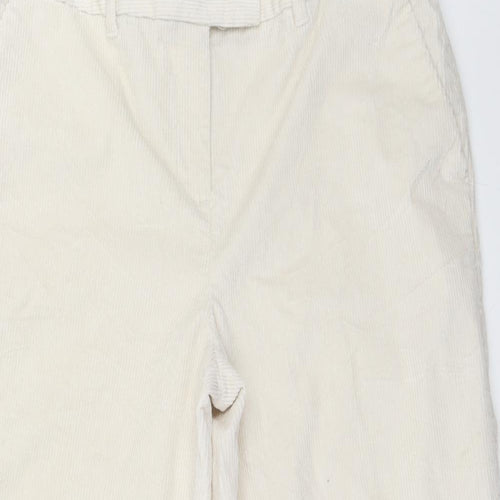 NEXT Womens Ivory  Corduroy Trousers  Size 14 L24 in