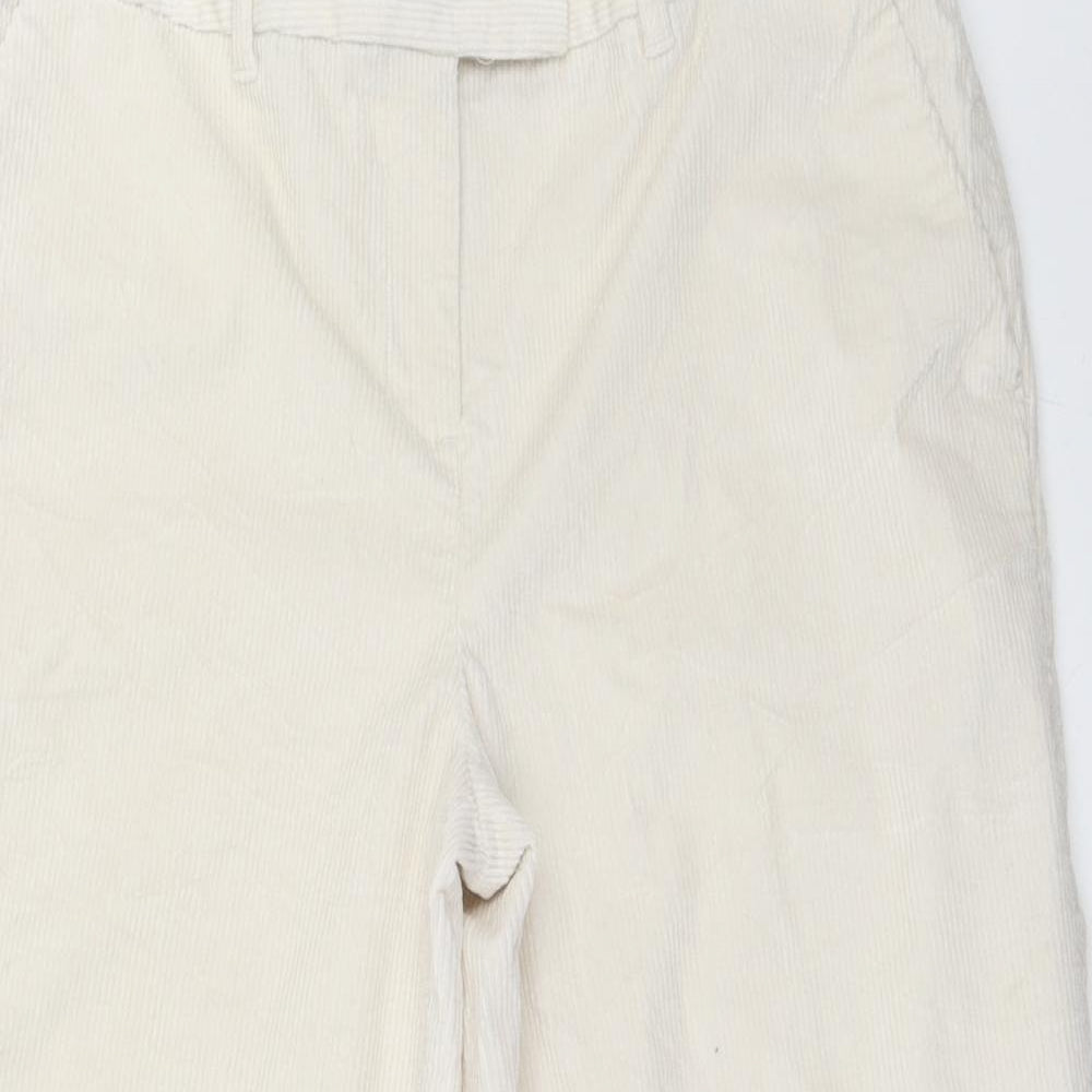 NEXT Womens Ivory  Corduroy Trousers  Size 14 L24 in