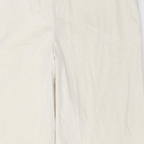 NEXT Womens Ivory  Corduroy Trousers  Size 14 L24 in