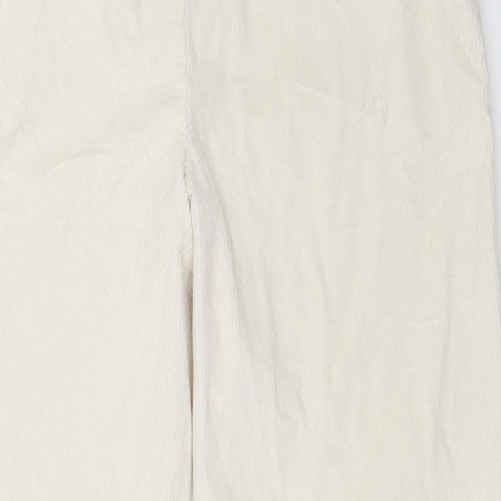 NEXT Womens Ivory  Corduroy Trousers  Size 14 L24 in
