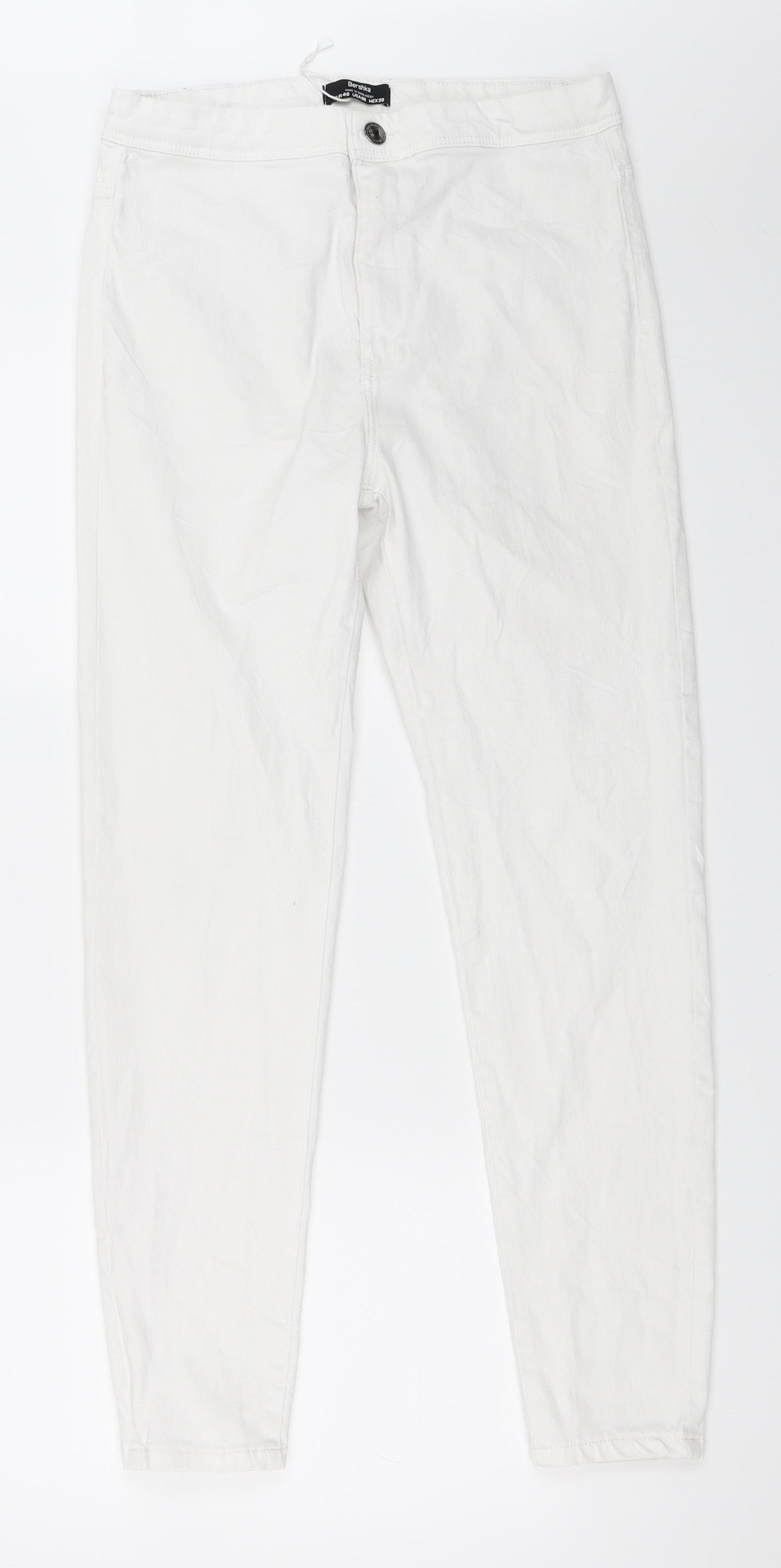 Berksha Womens White  Denim Skinny Jeans Size 40 L27 in