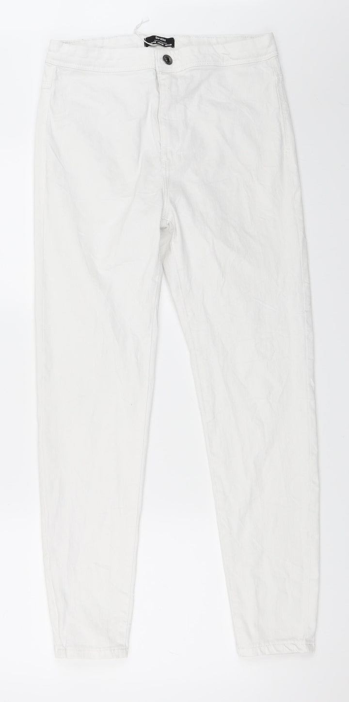 Berksha Womens White  Denim Skinny Jeans Size 40 L27 in