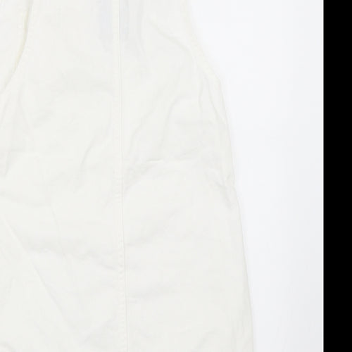 Primark Womens White  Denim Pinafore/Dungaree Dress  Size 10