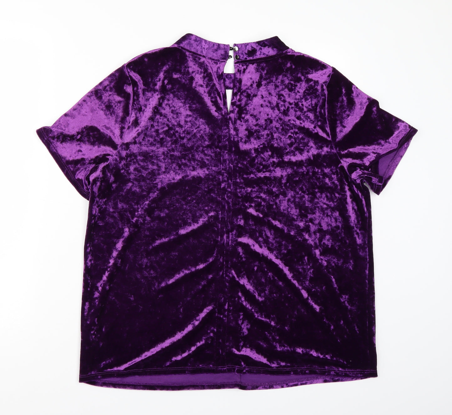 M&Co Womens Purple   Basic T-Shirt Size 16