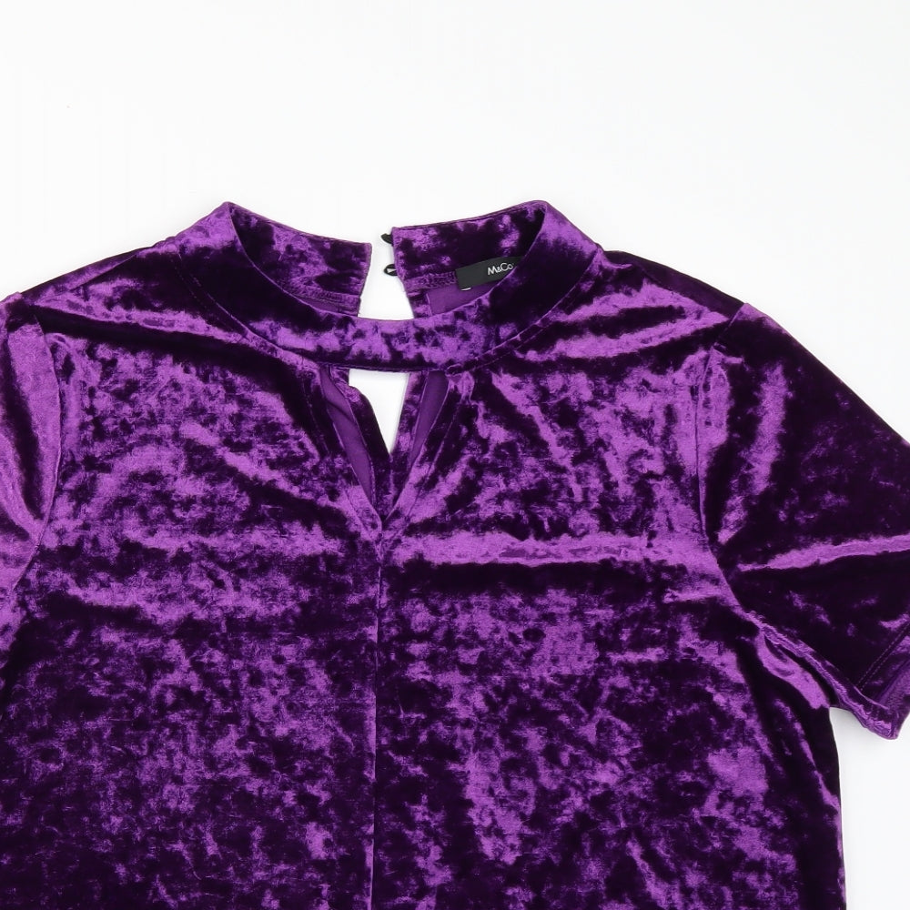 M&Co Womens Purple   Basic T-Shirt Size 16