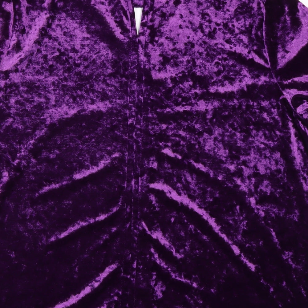 M&Co Womens Purple   Basic T-Shirt Size 16