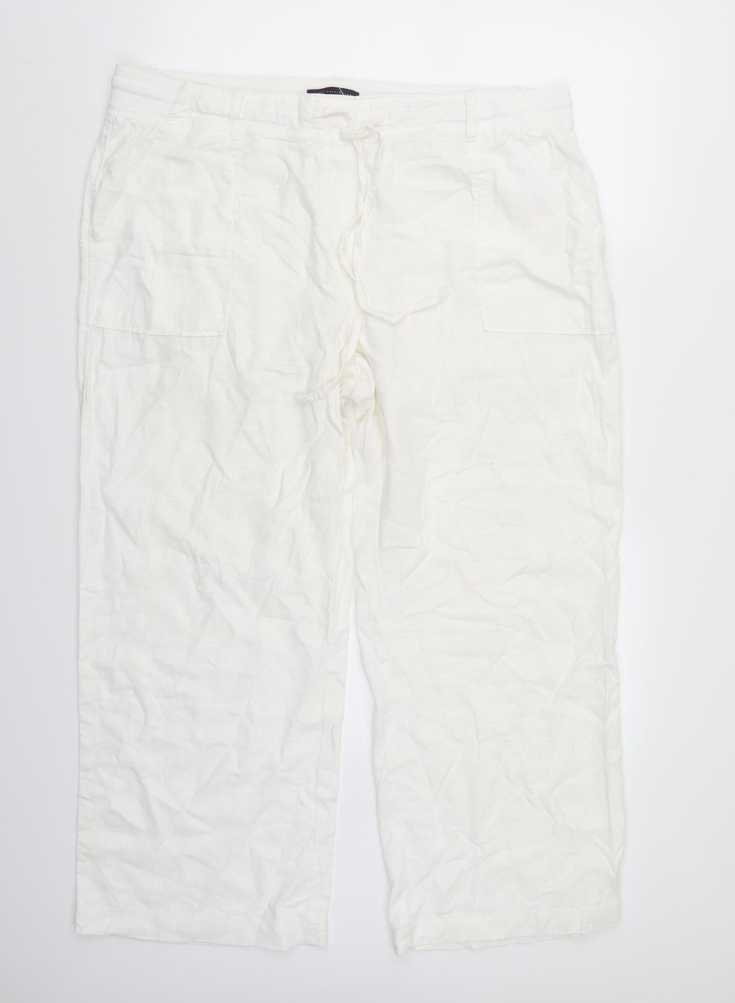 Marks and Spencer Womens White   Trousers  Size 18 L26 in