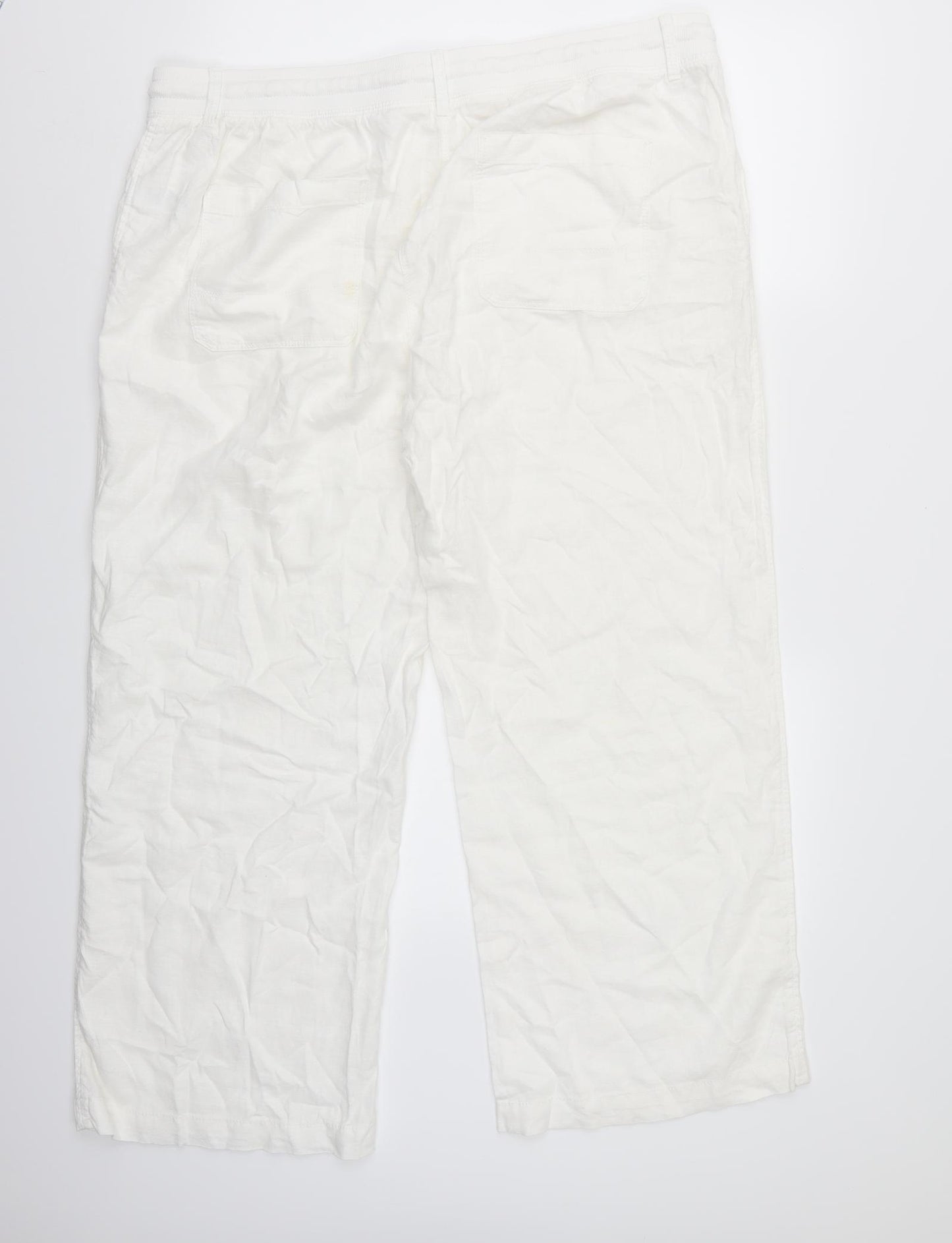 Marks and Spencer Womens White   Trousers  Size 18 L26 in