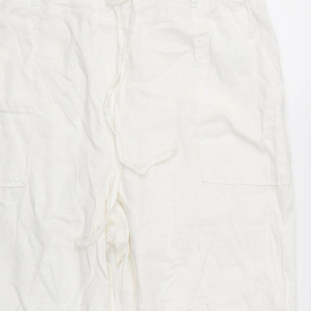 Marks and Spencer Womens White   Trousers  Size 18 L26 in