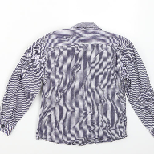 Rebel Boys Blue Striped Chambray Basic Button-Up Size 5-6 Years