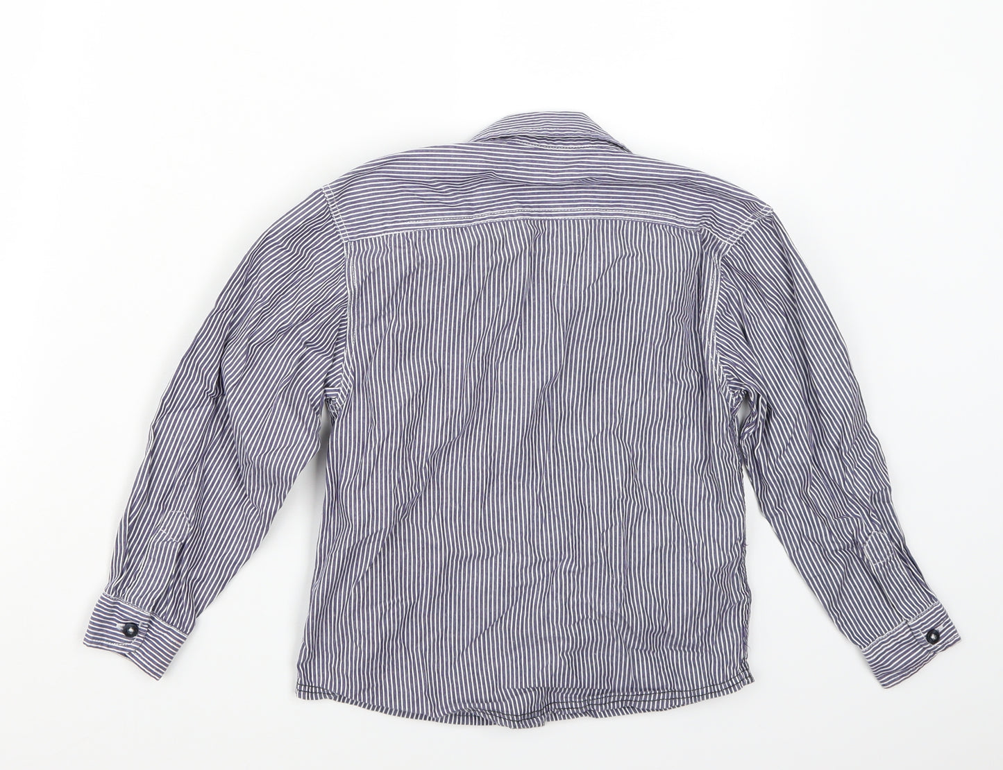 Rebel Boys Blue Striped Chambray Basic Button-Up Size 5-6 Years