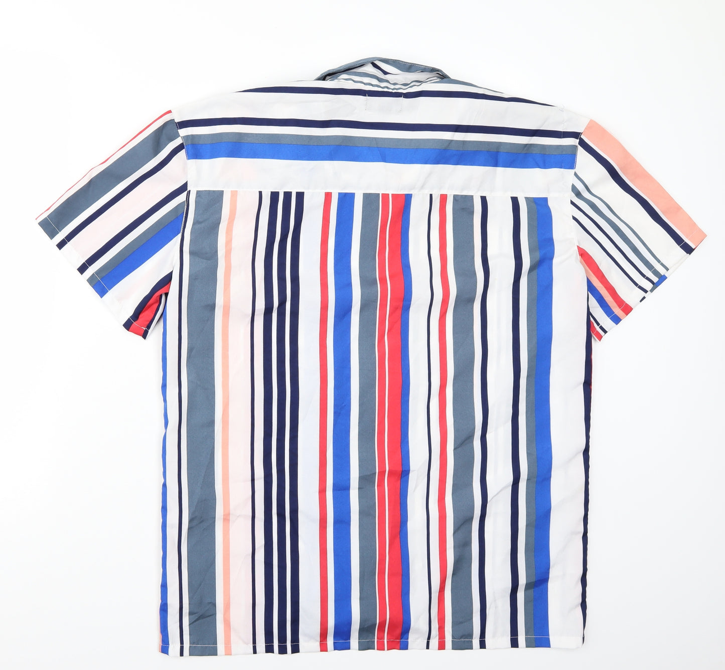 Boohoo MAN Mens White Striped   Button-Up Size XS