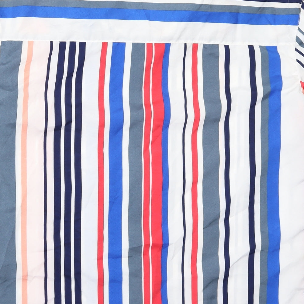 Boohoo MAN Mens White Striped   Button-Up Size XS