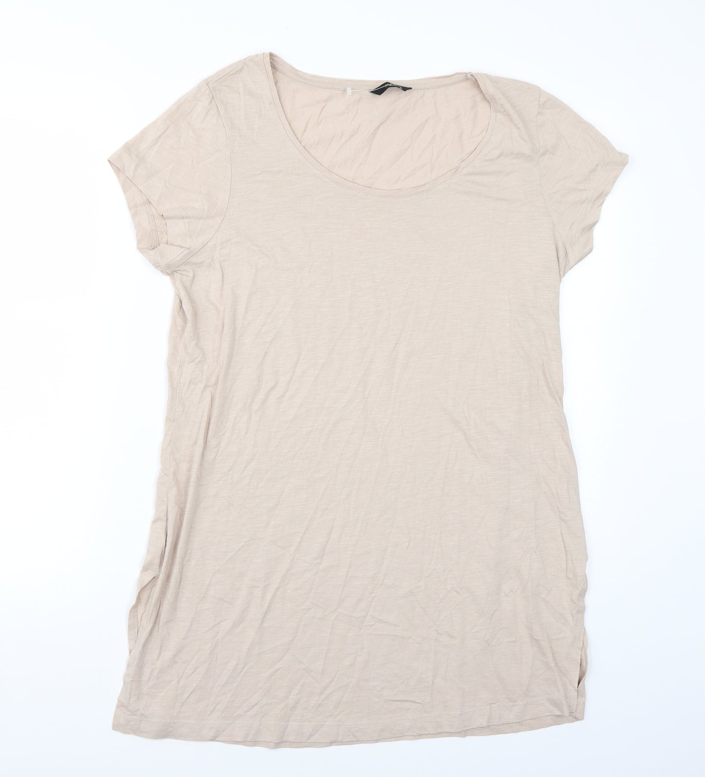 M&Co Womens Beige   Basic T-Shirt Size 14