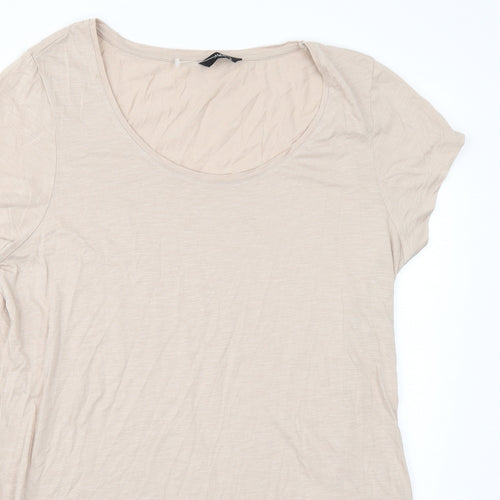 M&Co Womens Beige   Basic T-Shirt Size 14