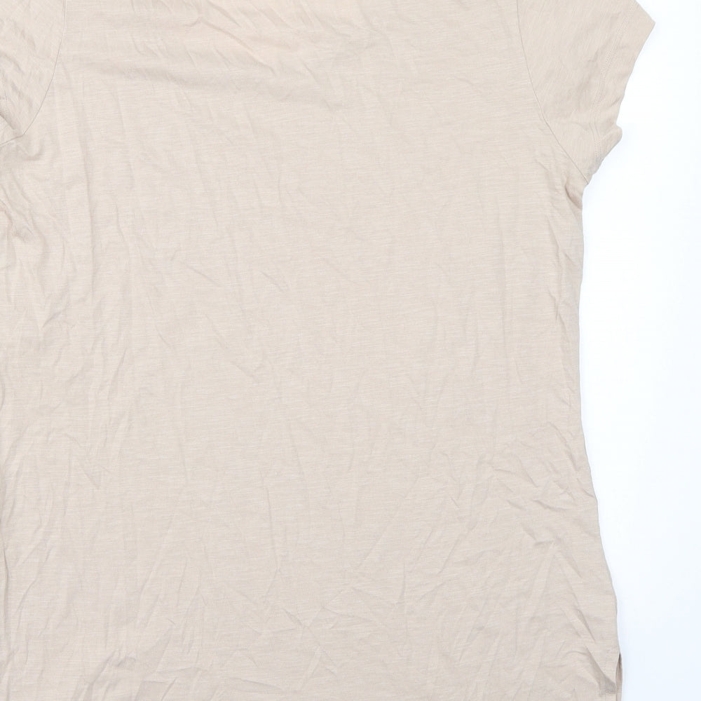 M&Co Womens Beige   Basic T-Shirt Size 14