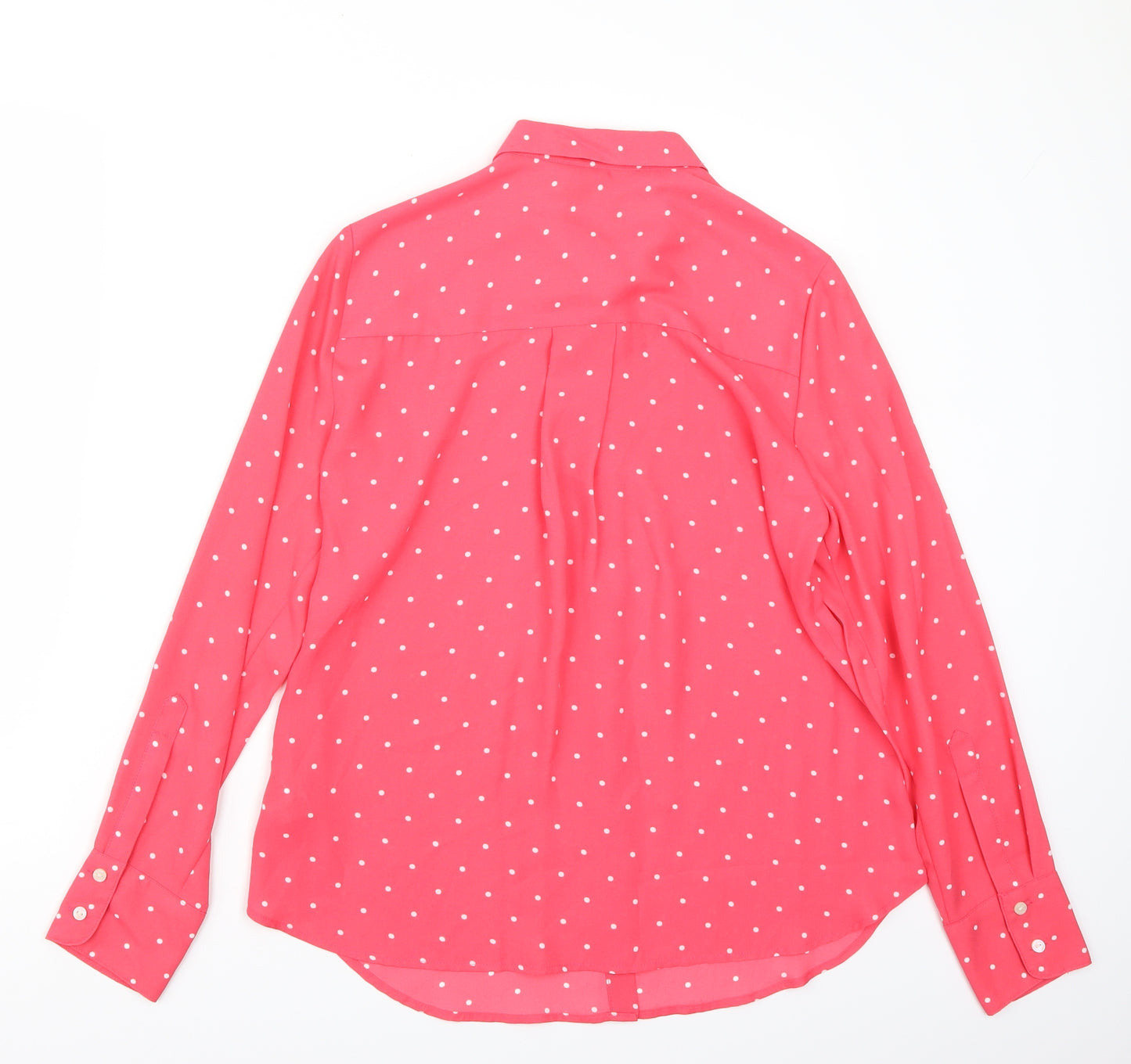 Marks and Spencer Womens Pink Polka Dot  Basic Button-Up Size 10