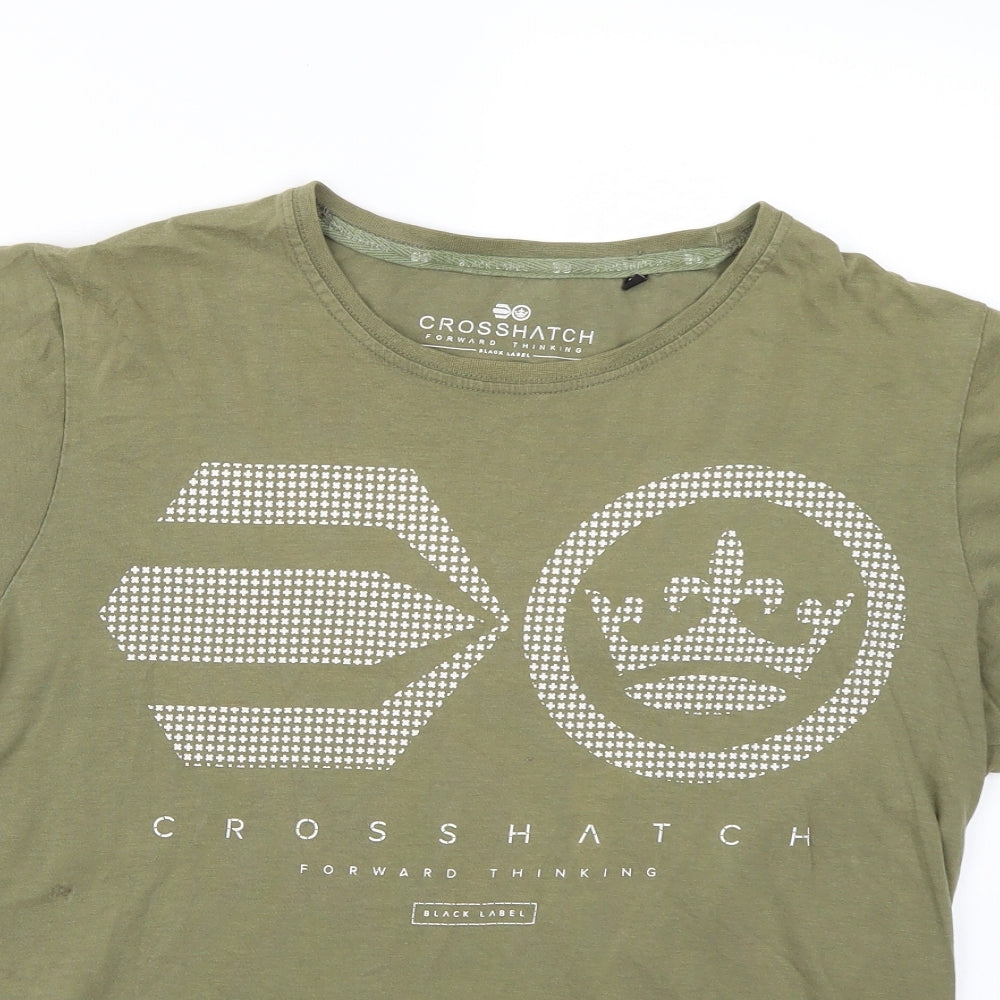 Crosshatch Mens Green    T-Shirt Size M