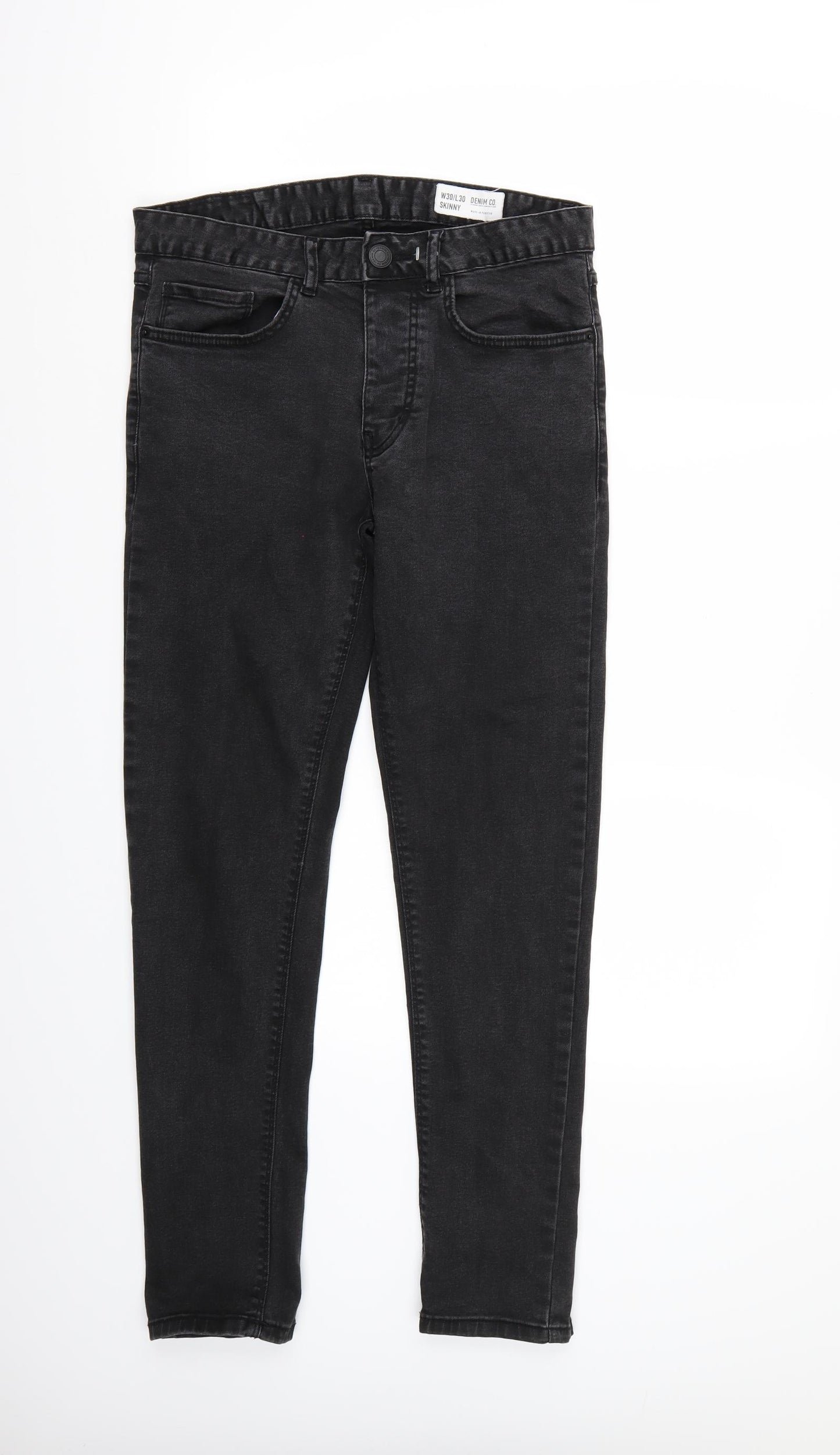 Denim & Co. Mens Black   Straight Jeans Size 30 L30 in
