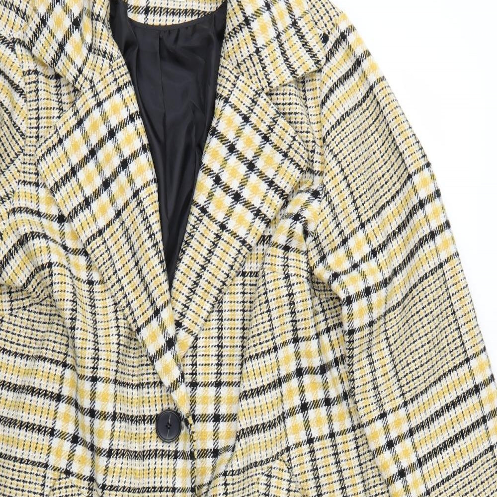 George Womens Yellow Check  Jacket Coat Size 16