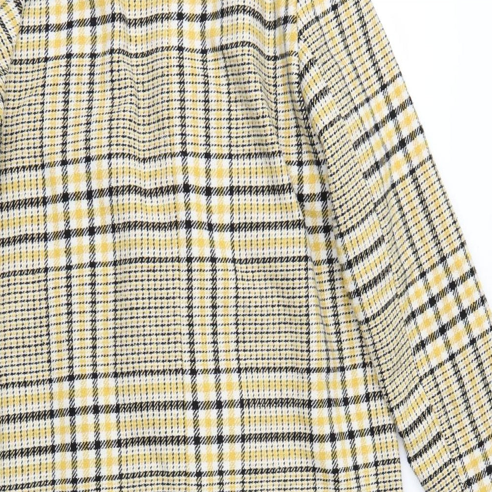 George Womens Yellow Check  Jacket Coat Size 16