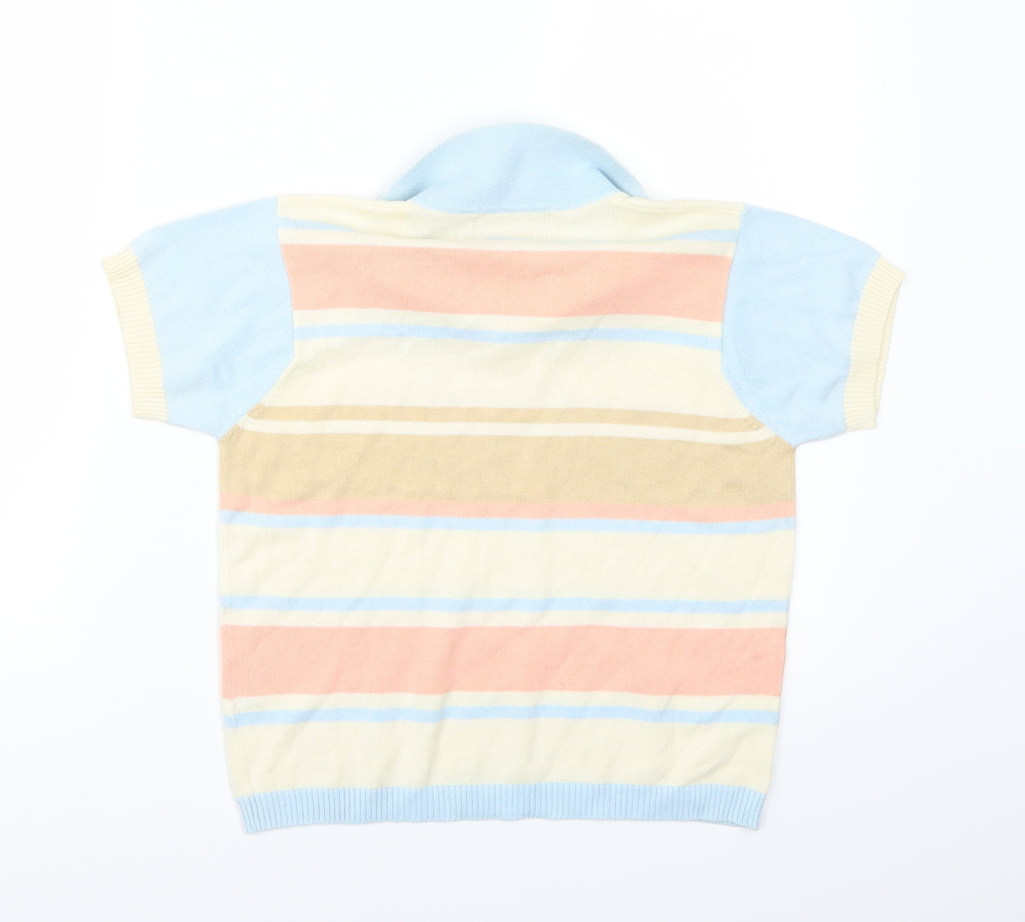 Giordana Womens Yellow Striped  Basic T-Shirt Size M
