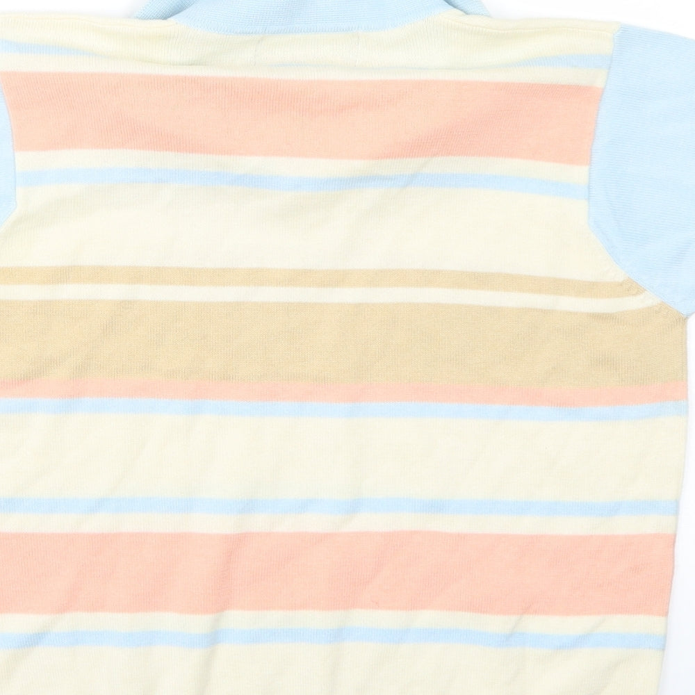 Giordana Womens Yellow Striped  Basic T-Shirt Size M