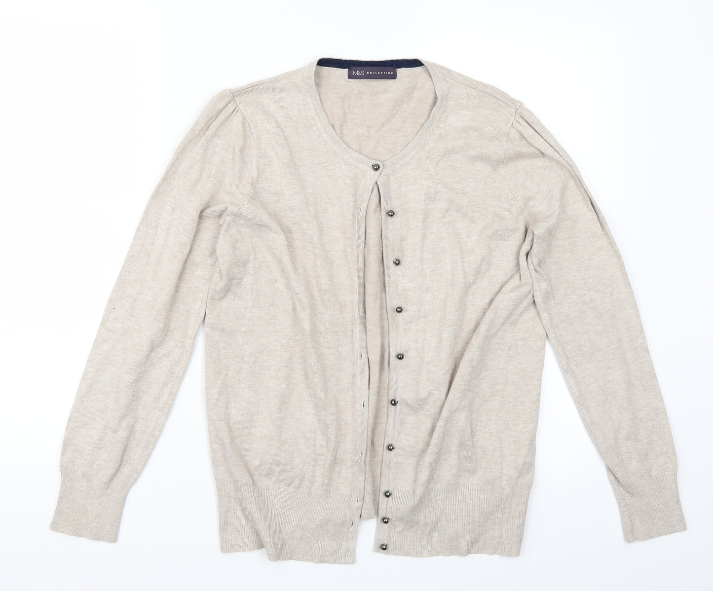 Marks and Spencer Womens Beige   Cardigan Jumper Size 14