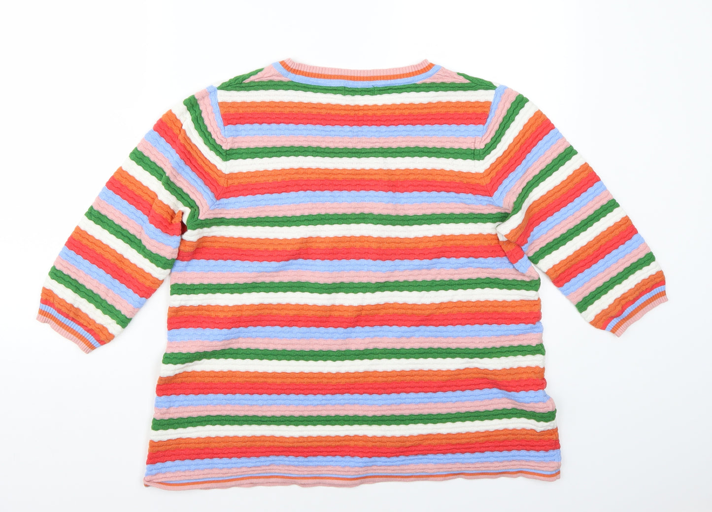 TU Womens Pink Striped  Pullover Jumper Size 14