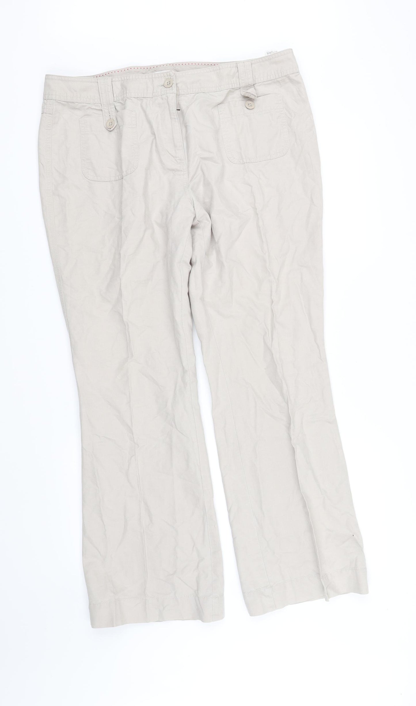 Marks and Spencer Mens Beige   Trousers  Size 16 L33 in
