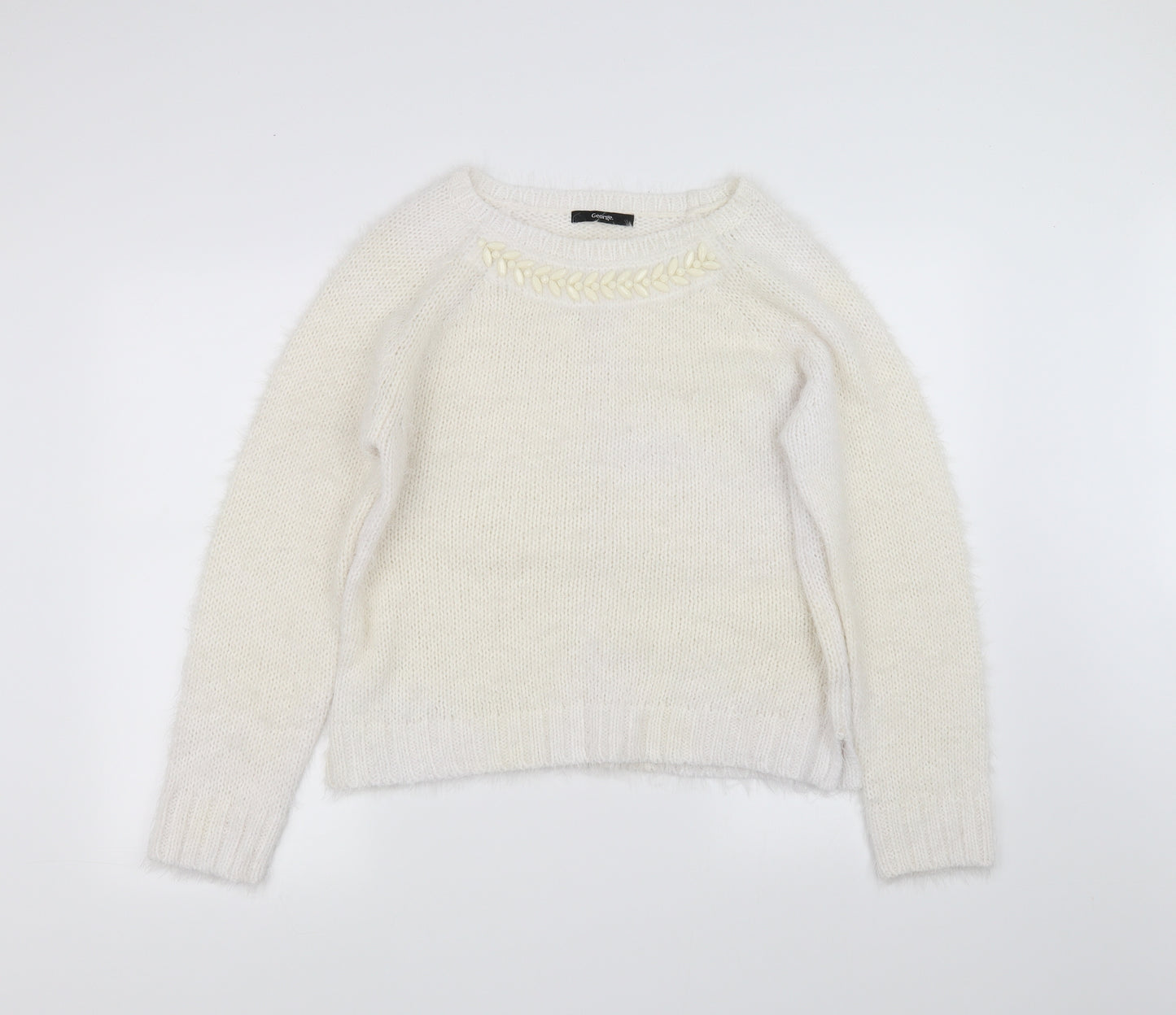 george  Womens White   Pullover Sweatshirt Size 16