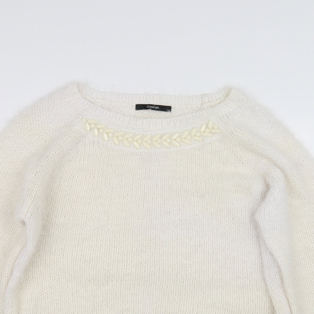 george  Womens White   Pullover Sweatshirt Size 16