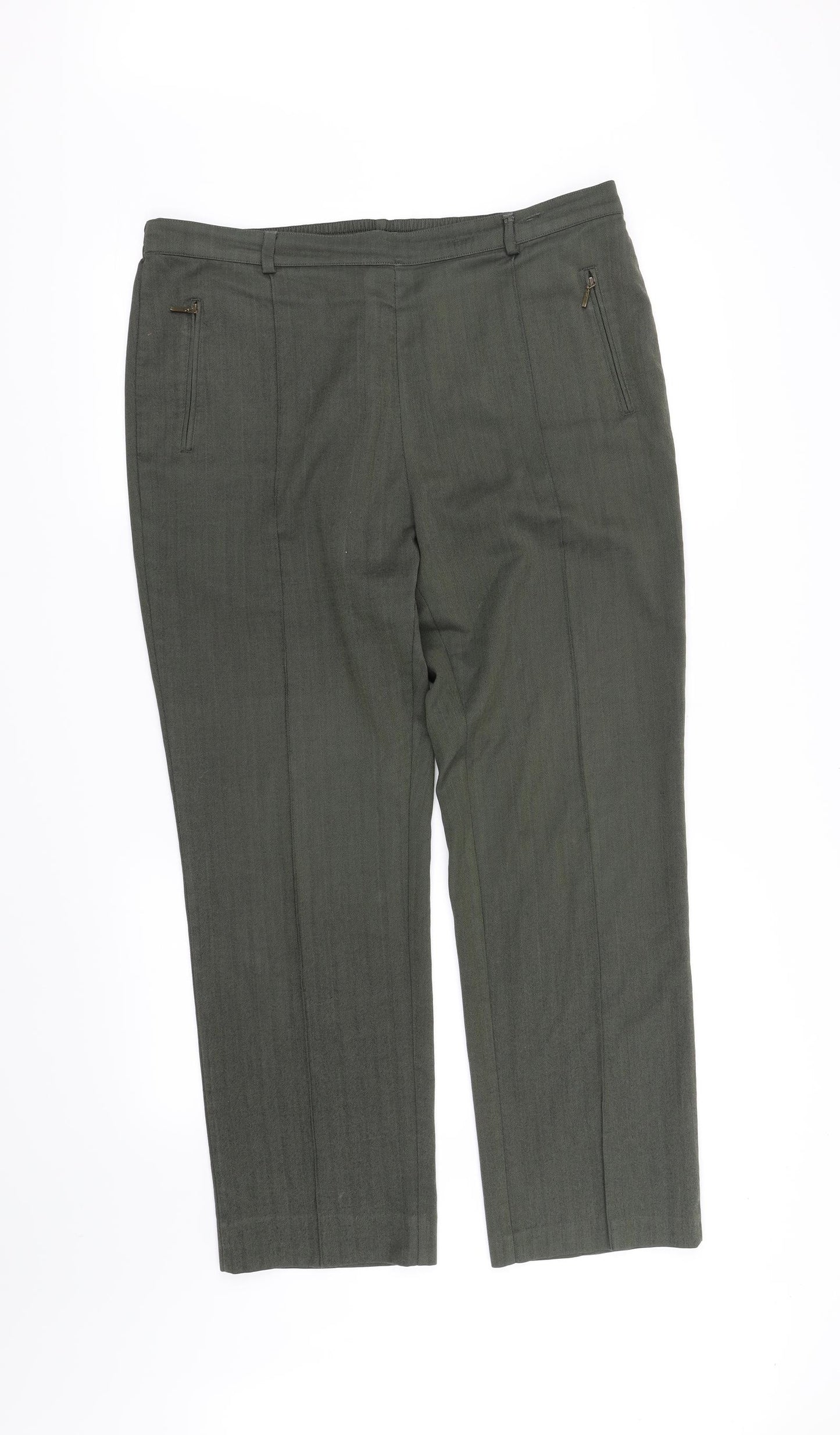 Marks and Spencer Womens Green   Trousers  Size 14 L34 in