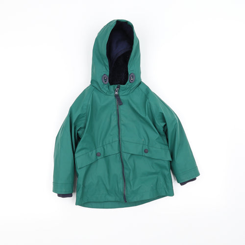 m&s Boys Green   Rain Coat Coat Size 2-3 Years