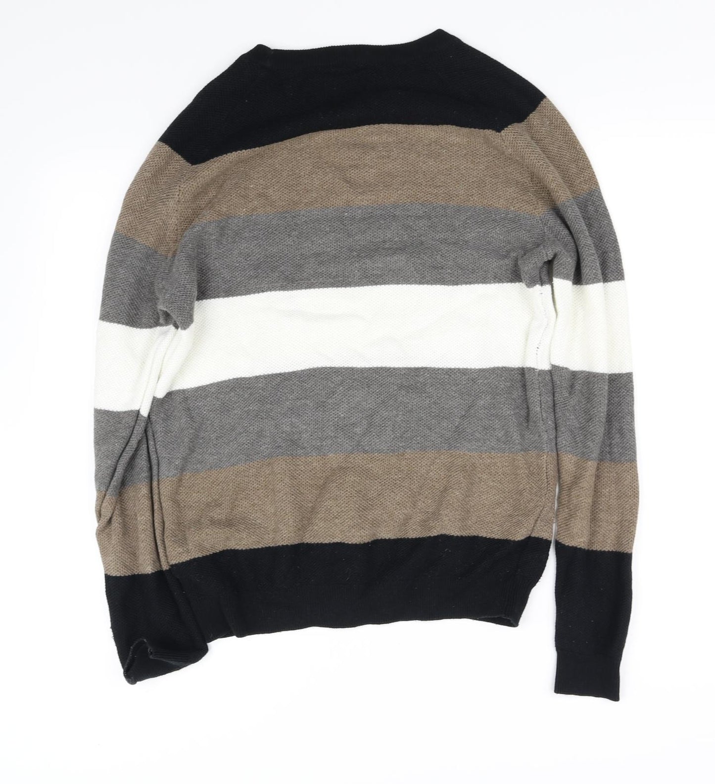 Pull & Bear Mens Multicoloured Striped  Pullover Sweatshirt Size M